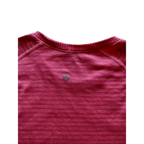 Lululemon Run: Swiftly Tech Long Sleeve Crew Stripe Pink Sweatshirt Top Size 6 - Picture 7 of 12